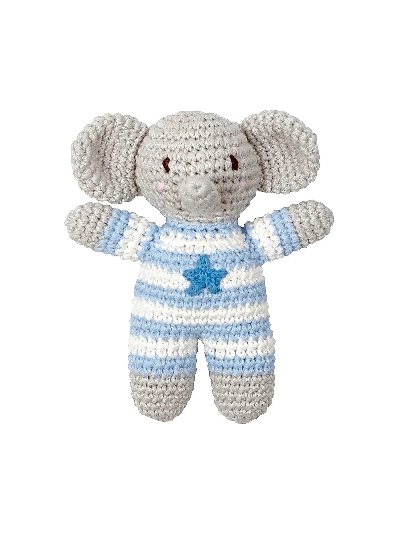 BABY GLÜCK | Häkel-Rassel Elefant hellblau | 